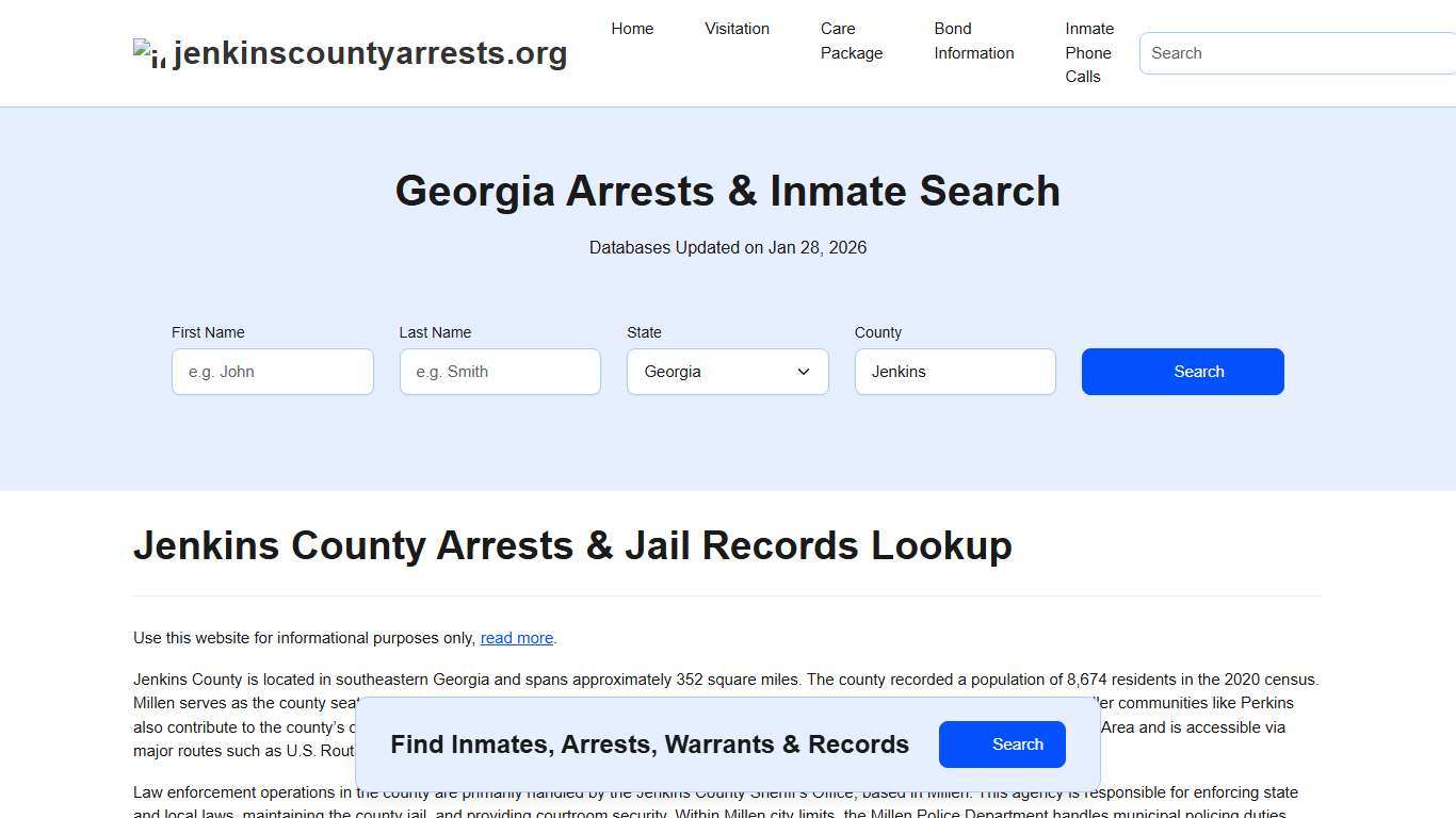 Jenkins County, GA Arrests, Warrants, Police Records Search